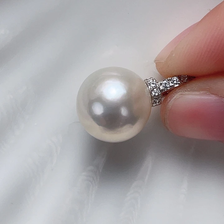 淡水珍珠吊坠(不含链)银S925镶嵌爱****猫