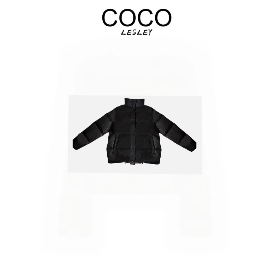 【COCO LESLEY】时尚百搭字母满印冬季情侣款加厚羽绒服3207