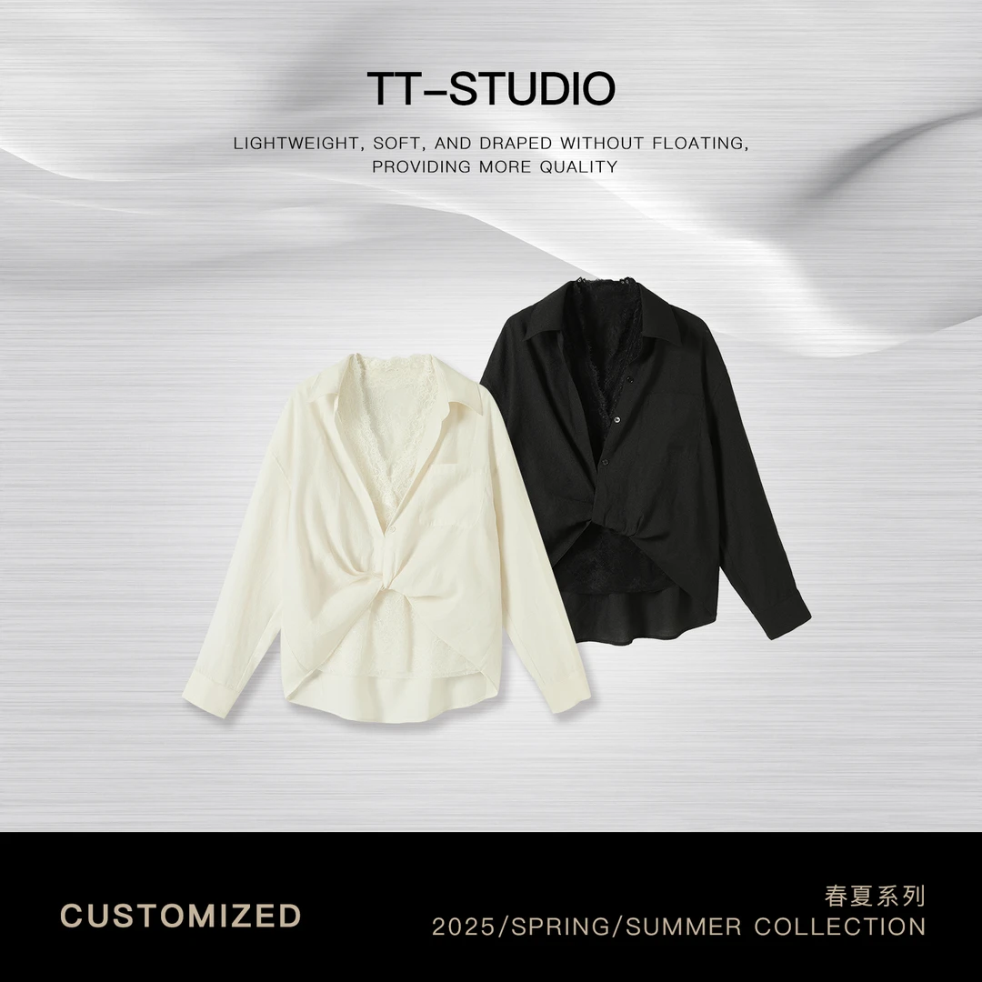 TT【蕾丝两件套】早春新款欧若风衬衣休闲衬衫两件套装TT-11CS65889