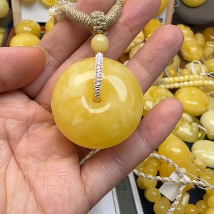 蜜蜡未镶嵌毛衣链天然蜜蜡