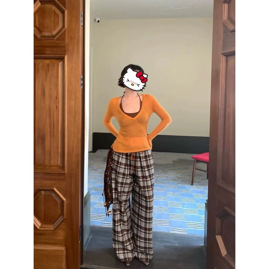 蔡蔡家-休闲风法式针织外穿百搭显瘦慵懒风时尚套装女