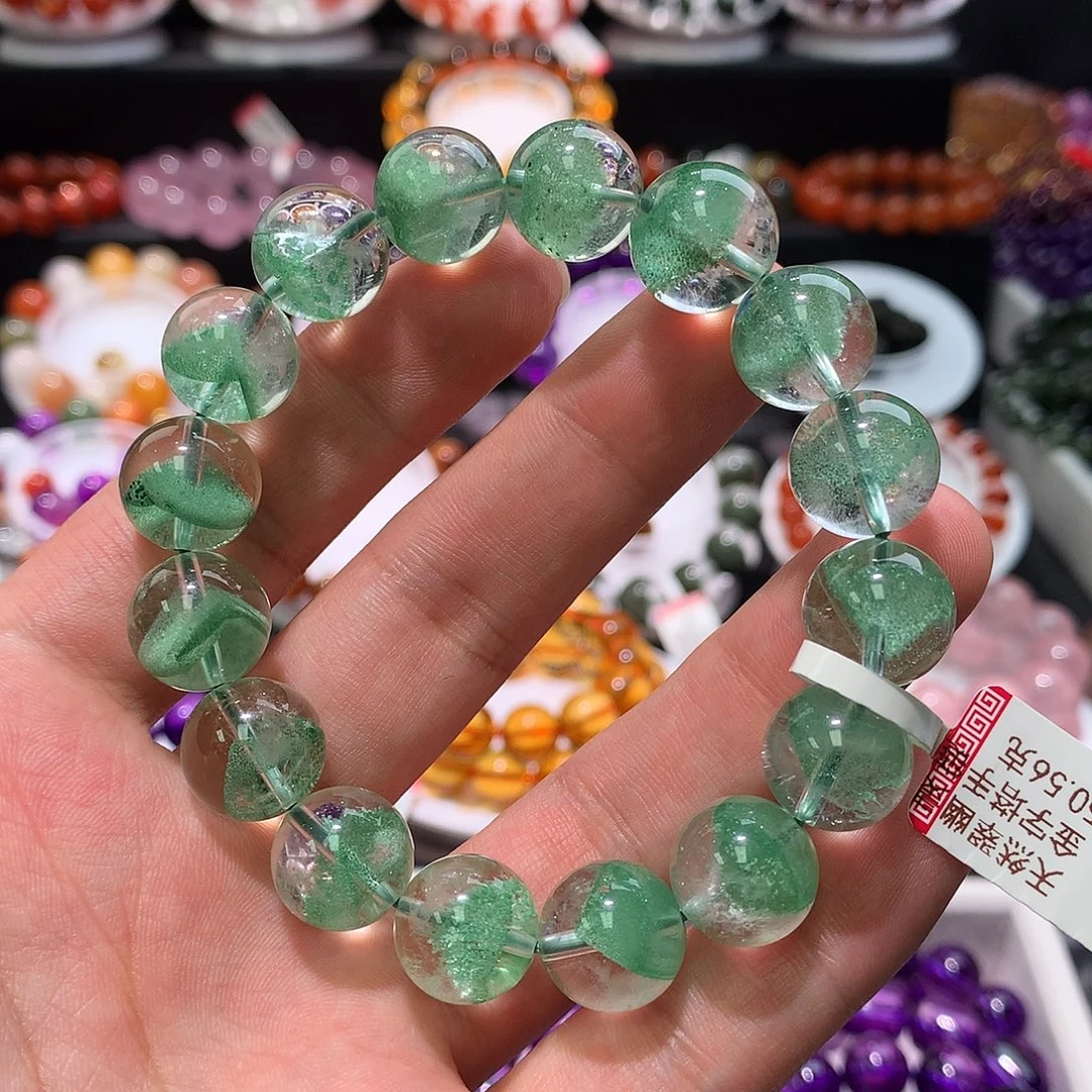 未镶嵌水晶手链翠幽灵金字塔13+