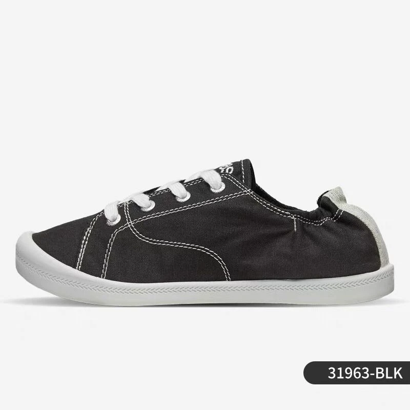 Skechers/斯凯奇时尚女子低帮轻便系带休闲板鞋帆布鞋31963
