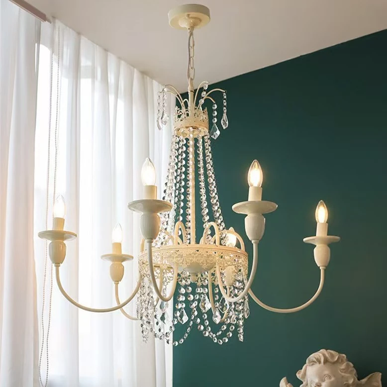 法式复古客厅吊灯水晶美式乡村别墅大气公主房卧室餐厅奶油风灯具