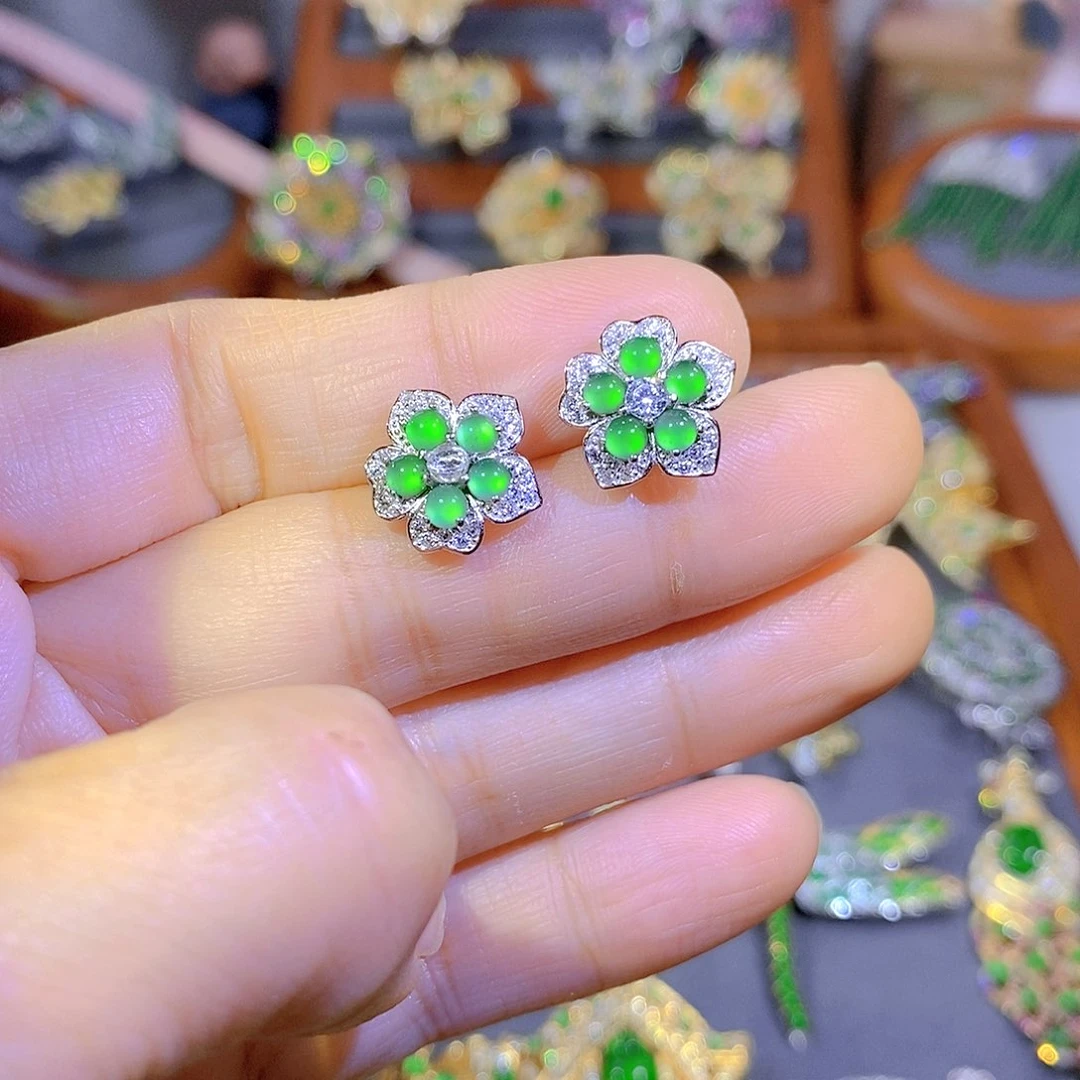 颈饰银S925镶嵌翡翠