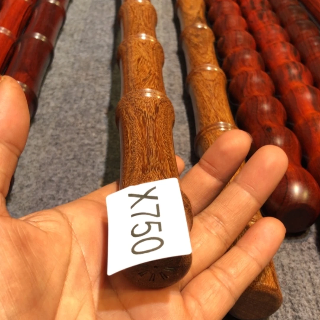 【闪购商品】木缘*金星紫檀木竹节棍一根750微瑕
