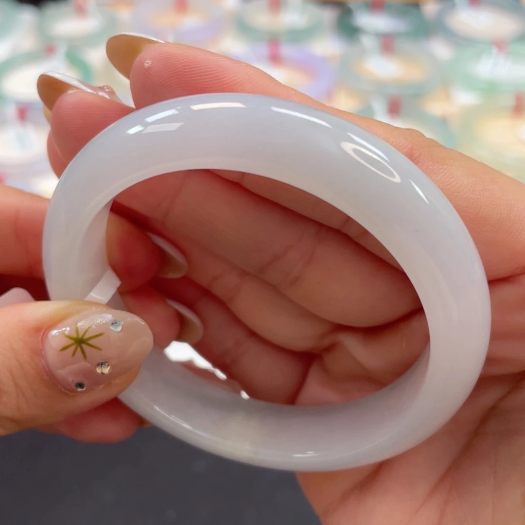 未镶嵌手镯翡翠柠****º老坑胶底樱花粉小清新正圈