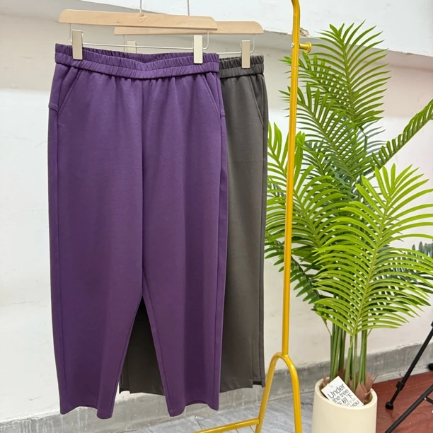 宽松百搭黑紫两色休闲裤