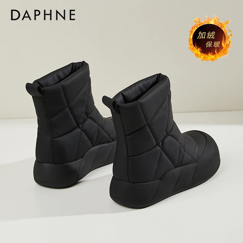 达芙妮东北哈尔滨防寒雪地靴女2025新款冬季短靴加绒加厚雪地棉鞋