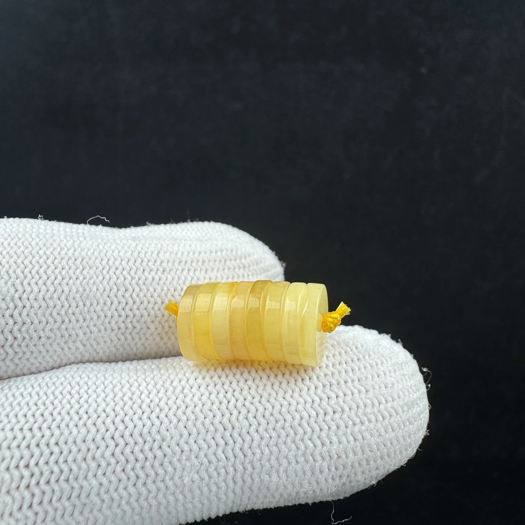 D5666【瑕疵】天然原矿蜜蜡 隔片9.1mm支持复检假一罚十