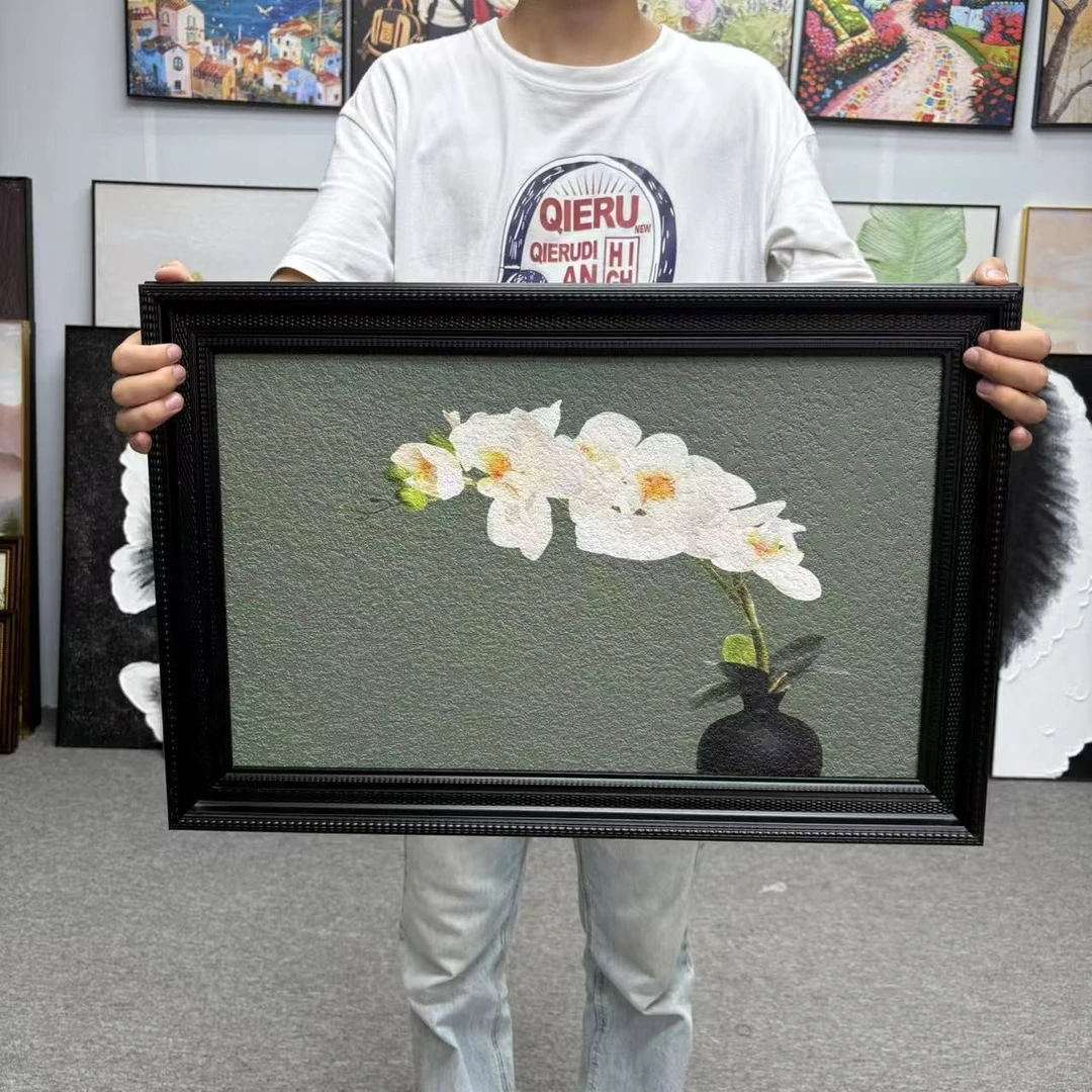 法式复古玄关装饰画中古风背景墙组古典艺术餐厅花瓶花卉146