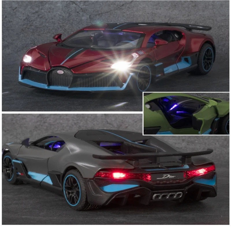 布加迪DIVO合金超仿真汽车模型1:32回力跑车赛车儿童玩具摆件礼物