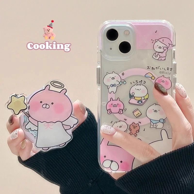 日系可爱旋转星星兔丸支架适用苹果iPhone16promax手机壳15promax