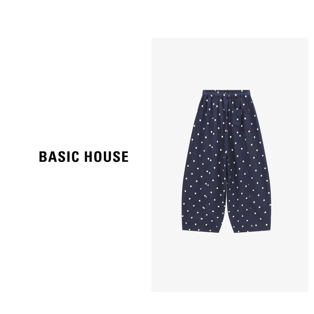 Basic House/百家好夏季韩系ins波点纯欲慵懒风长裤-B0625B5DKO2