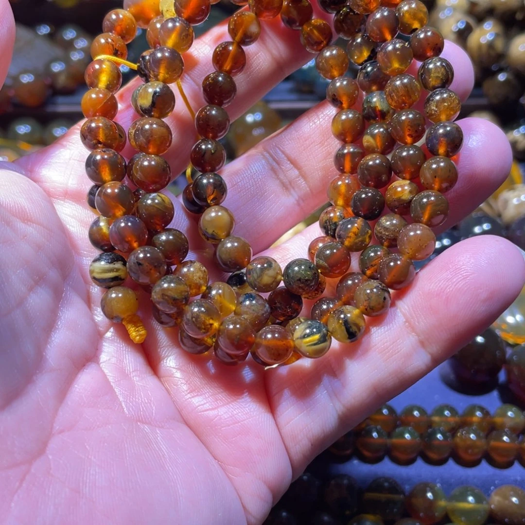 琥珀未镶嵌手链天然
