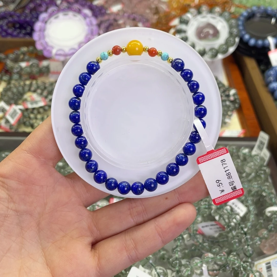未镶嵌青金石手链单圈6mm