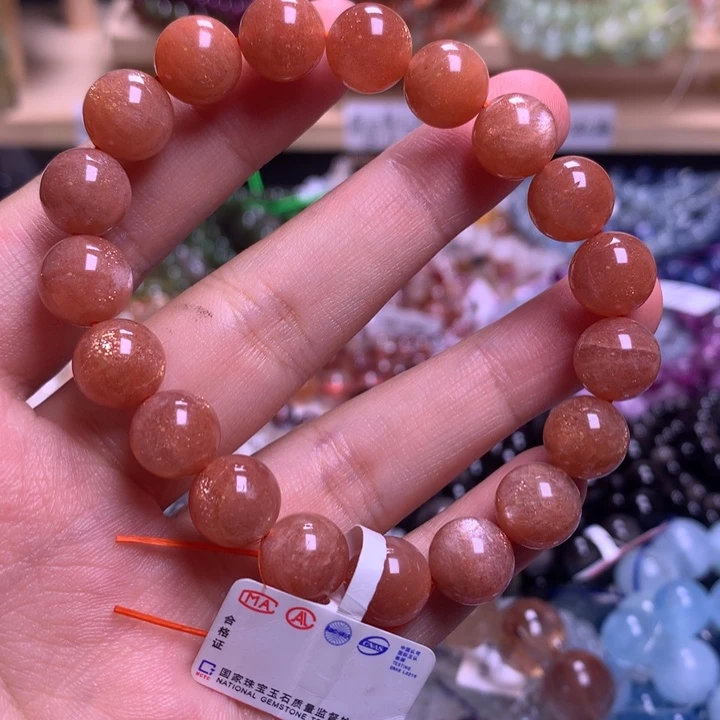 未镶嵌手串水晶10.0金沙橙月光
