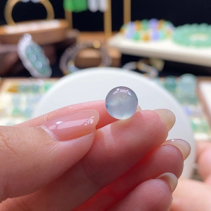 翡翠未镶嵌吊坠(不含链)冰蓝珠 9.4mm