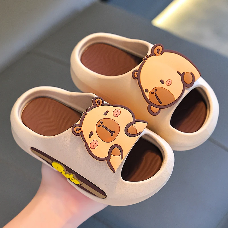 卡皮巴拉夏季儿童凉拖鞋男女童防滑软底沙滩中大童小孩洗澡凉拖鞋