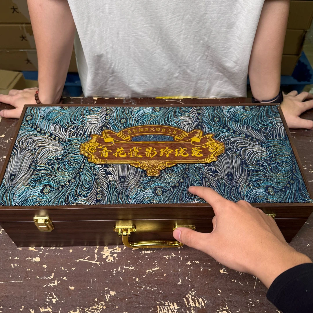 【闪购商品】青花雀影玲珑瓷茶具套组轻奢精美@@@@@@@@@@