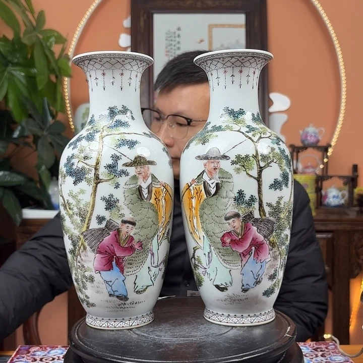 陶其他景德镇陶瓷手工制作对瓶