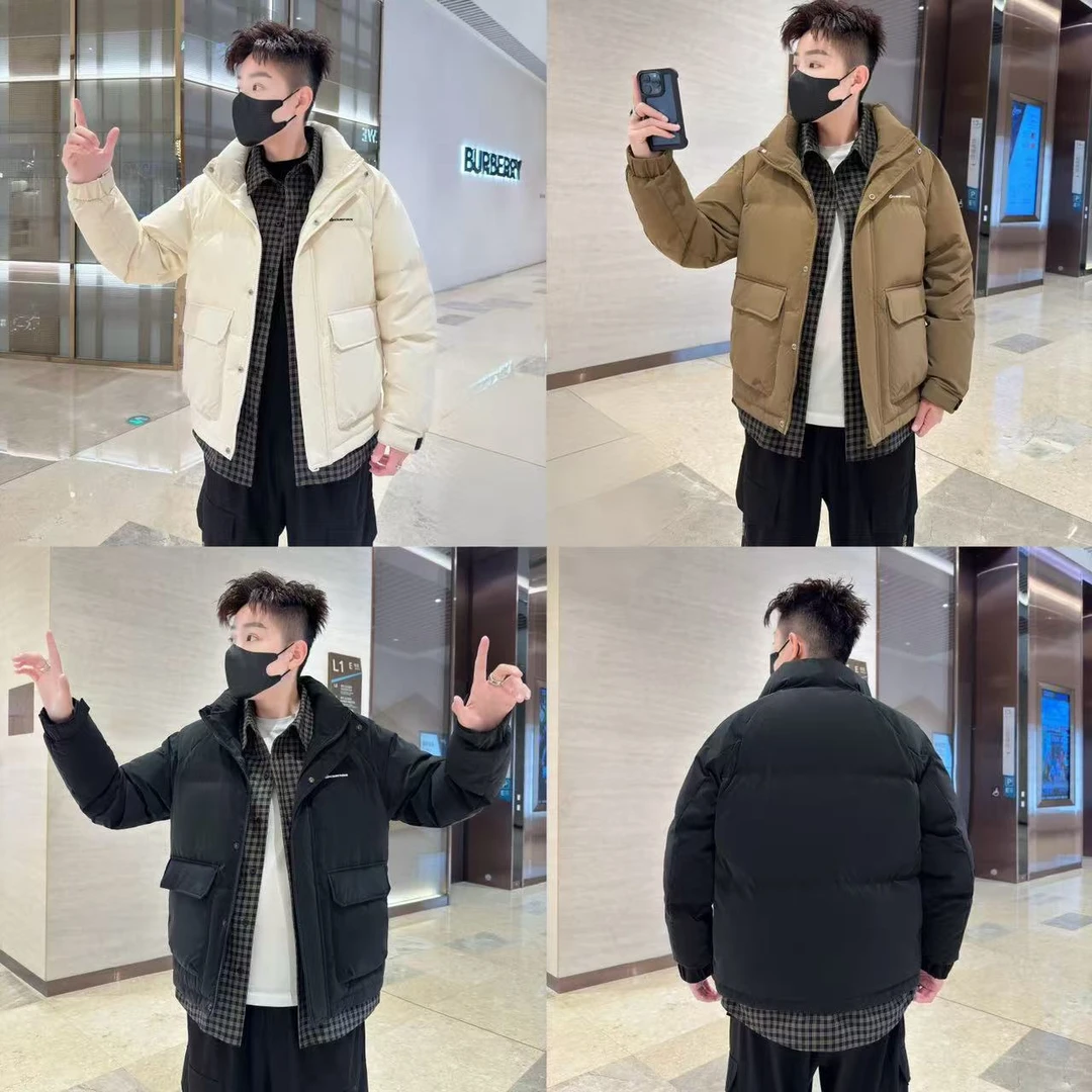 【现货】冬季新款纯色假两件潮流时尚休闲立领棉外套库8838*婷涛