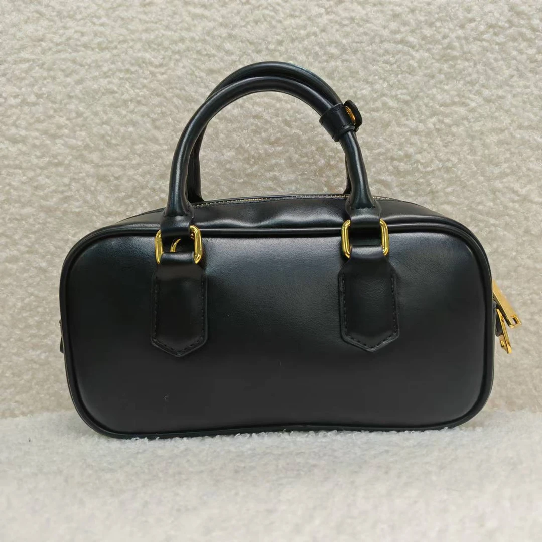 Laugh Queen无手工打造女士包手拎斜跨0143-1长款24CM黑色米手提