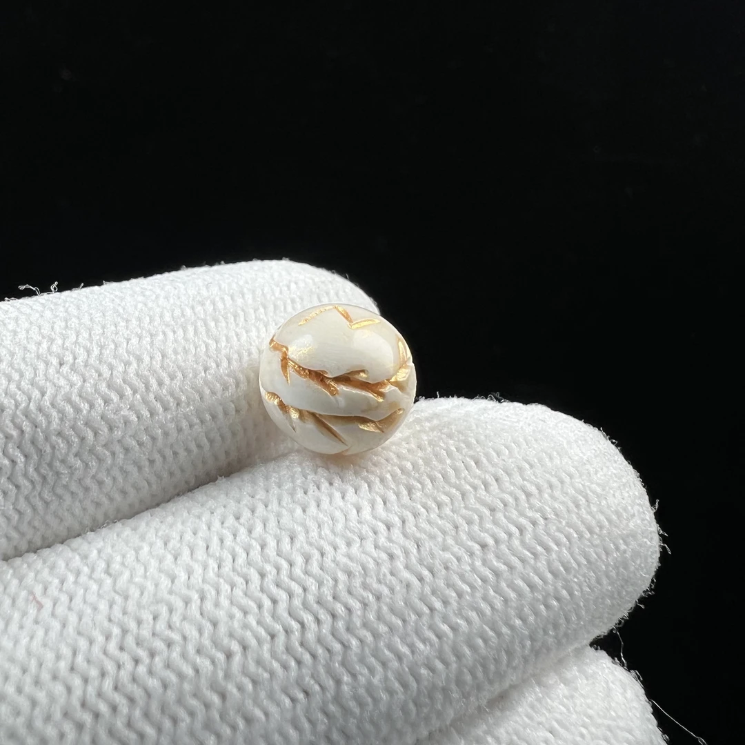 X7683天然猛犸牙 配饰 9.6mm支持鉴定 假一罚四