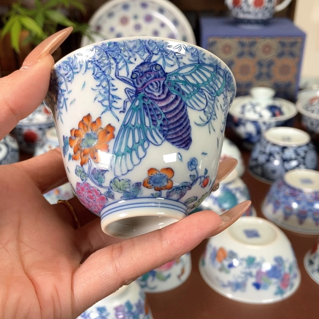 空山明月新斗彩一鸣惊人铃铛杯