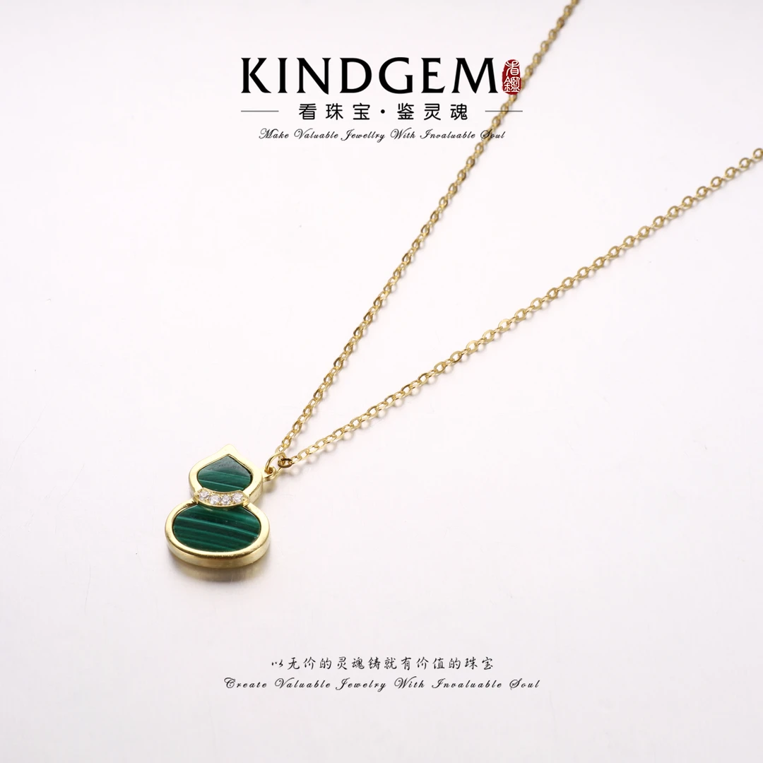 铜合金项链 轻奢个性绿色葫芦精致简约百搭项链 KG-30243