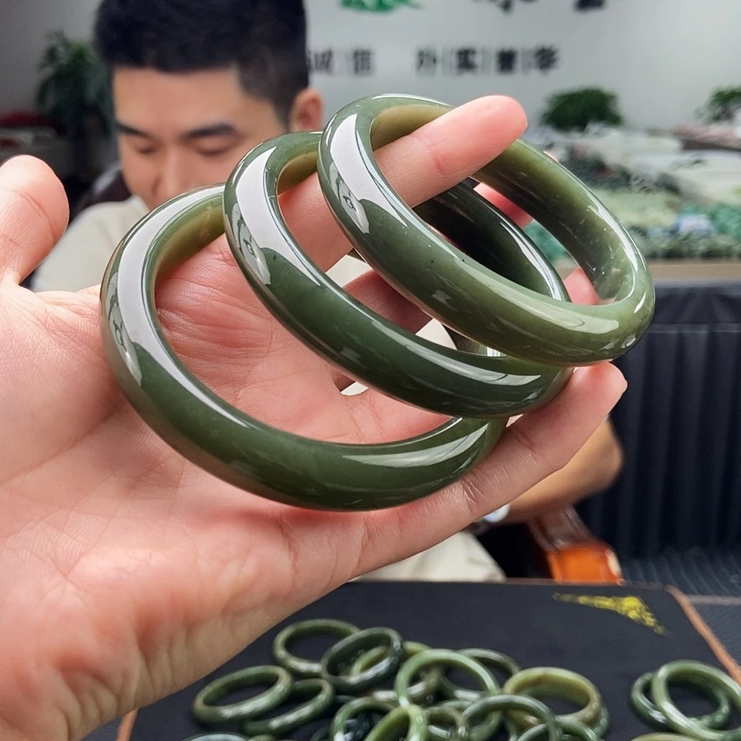 和田玉未镶嵌手镯53-64颜色多样性发拍一发一