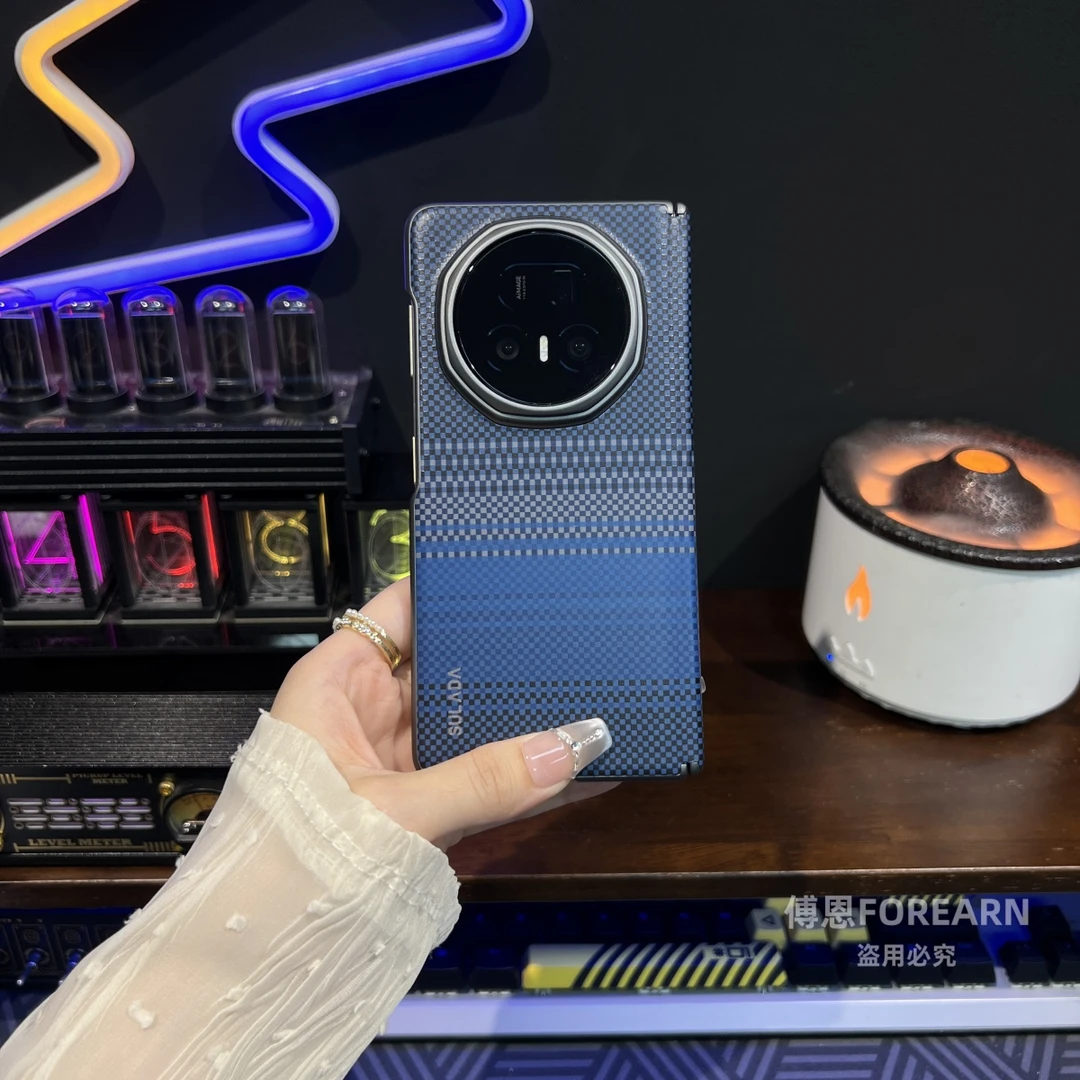 适用于荣耀magicv5手机壳新款v5折叠屏保护套磁吸碳纤维纹全包