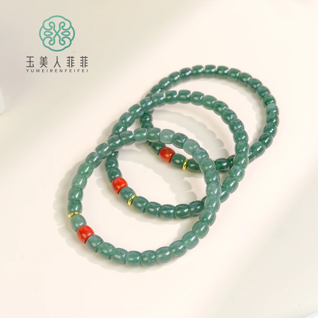 菲菲珠宝好/翡翠直切珠手串约7*6mm/多样性发一