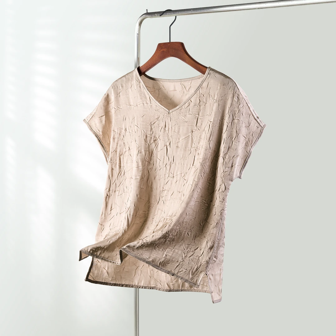 896【轩依阁专属】新款V领百搭高定夏季休闲时尚上衣