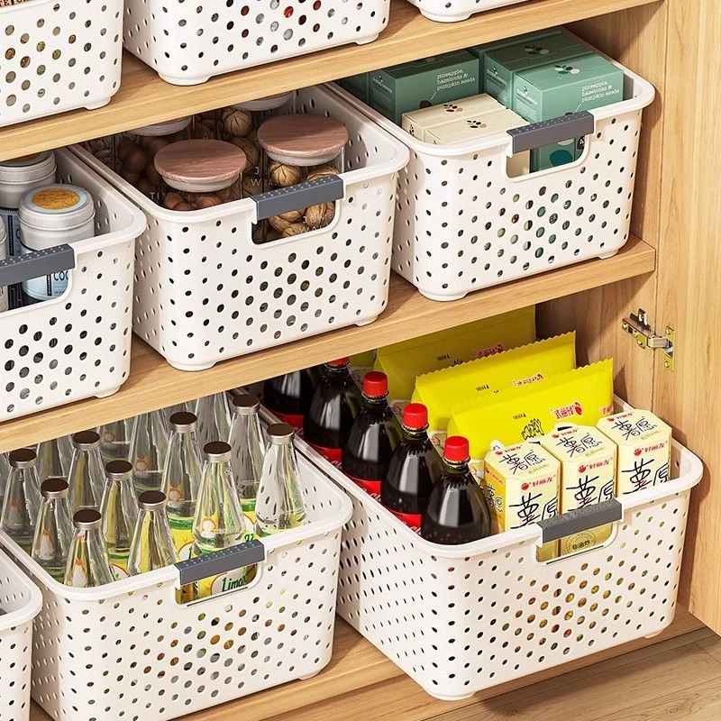 【特大号加厚5个】零食杂物收纳筐厨房沥水篮宿舍整理箱文具收纳盒