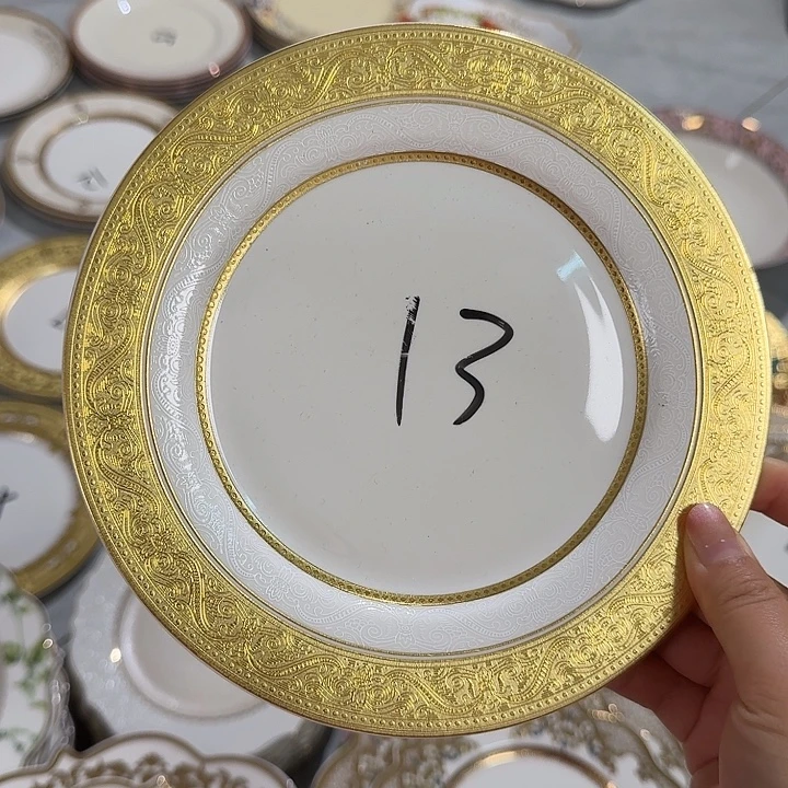 瓷7.5英寸金边平盘4个