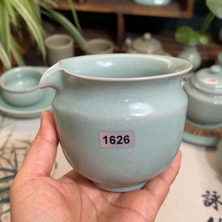 瓷片瓷1626手工工单杯200毫升，青鸾汝瓷原矿釉
