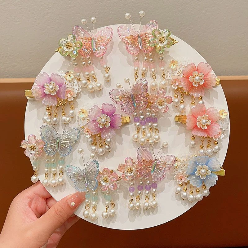K301-K400服装辅料蝴蝶结服饰DIY配饰装饰花手工制作布贴花边流苏