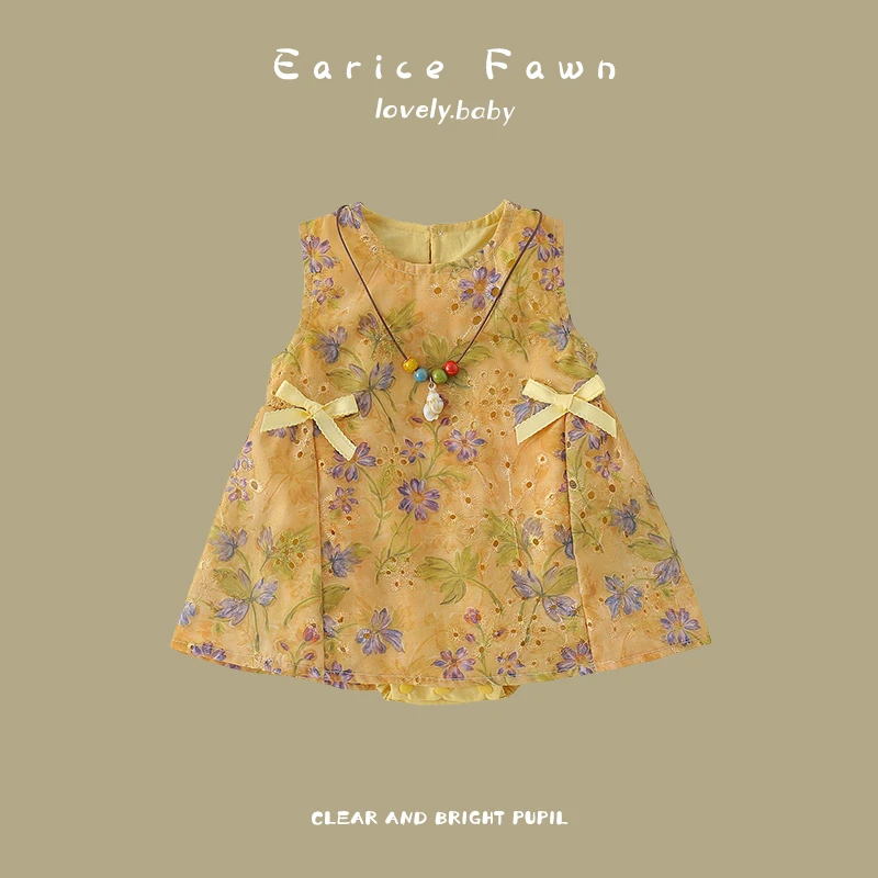 XZ夏季女宝宝可爱连体衣外出薄款哈衣超萌满月婴儿衣服洋气爬爬服