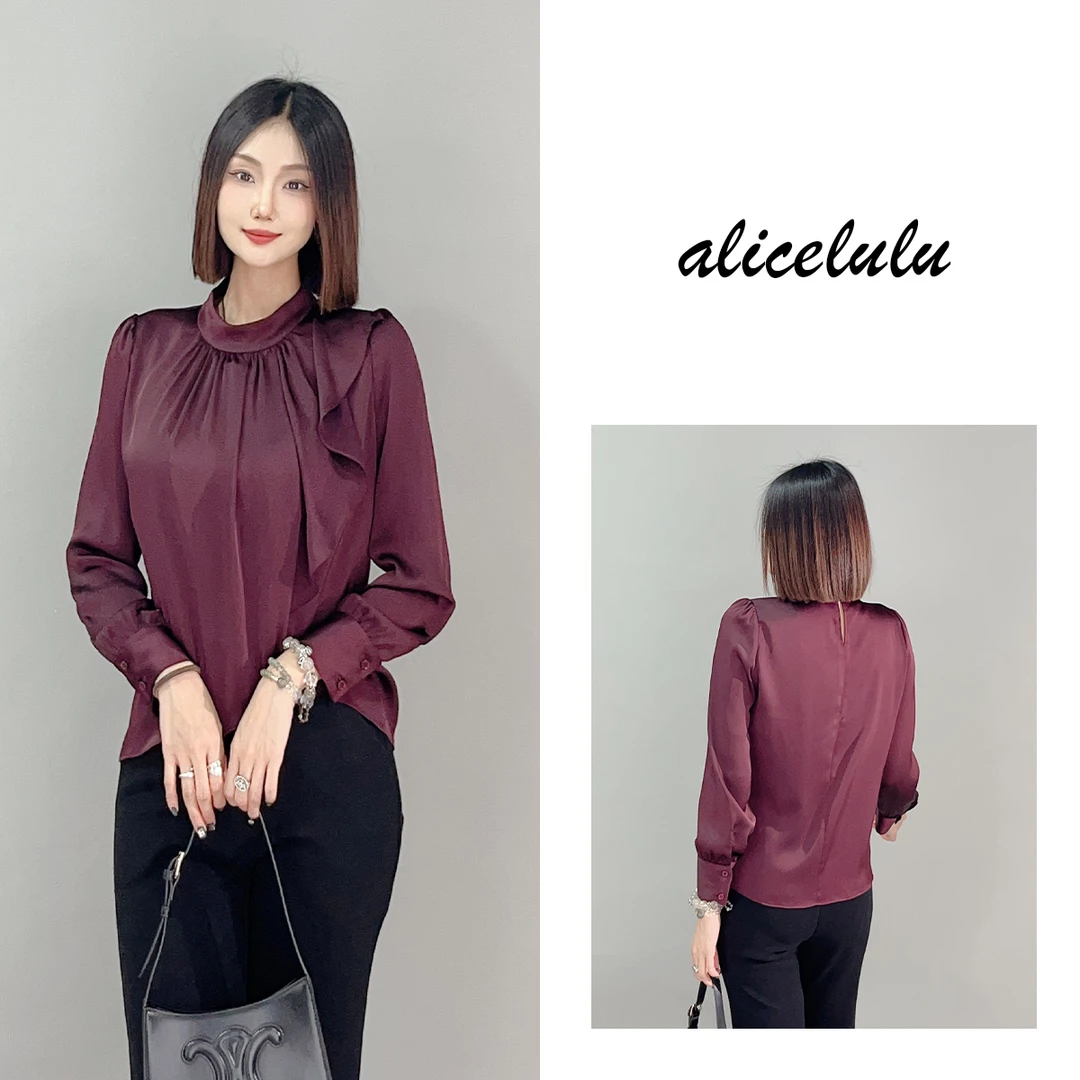 1 ALICE “紫云梅子”衬衫 华贵优雅 浪漫花边 S2140495E