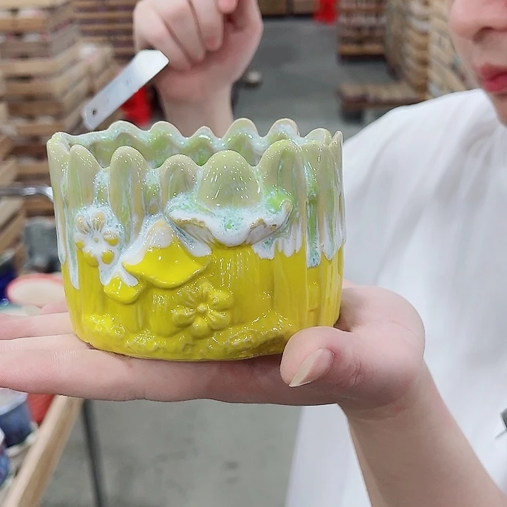 有孔，凑10元包邮陶瓷花盆发货！