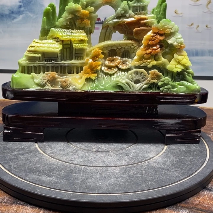 范***机石材岫岩玉山水画欣赏