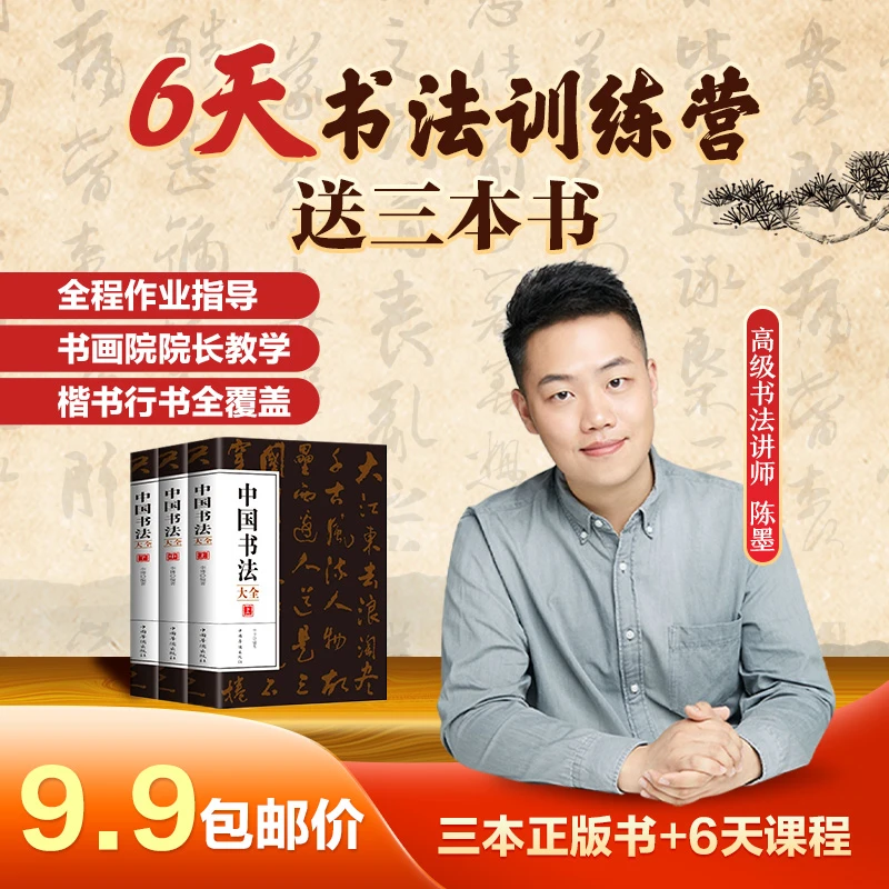 [3本技法书+6节课] 中国书法大全3册+6天名师书法课Y
