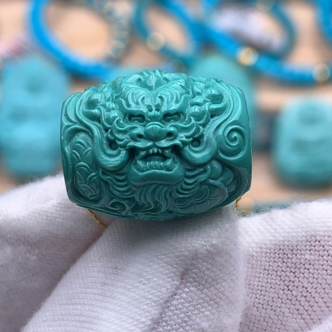 未镶嵌绿松石珠宝奇石15*18mm