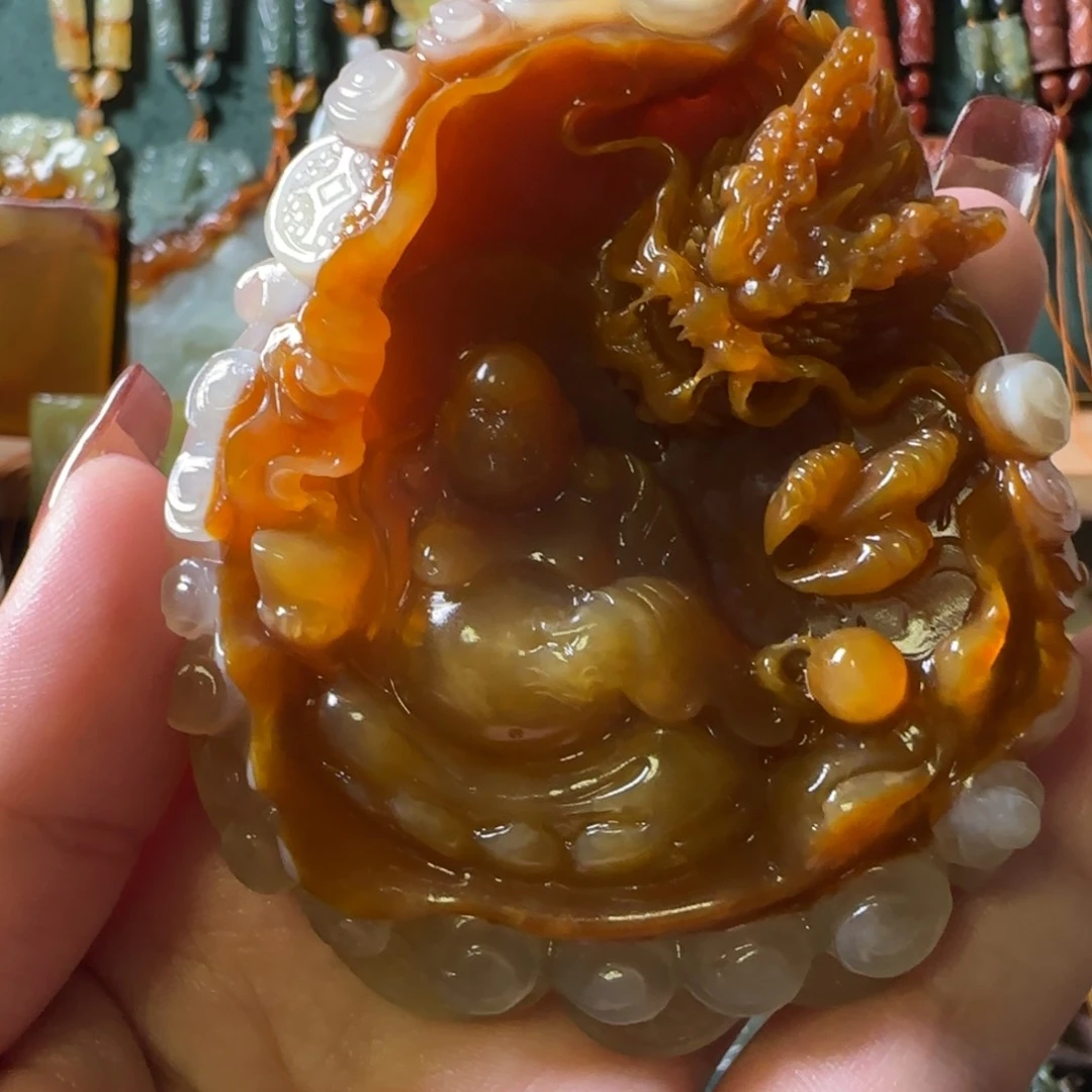 闪***闪蛇纹石玉合金颈饰佛