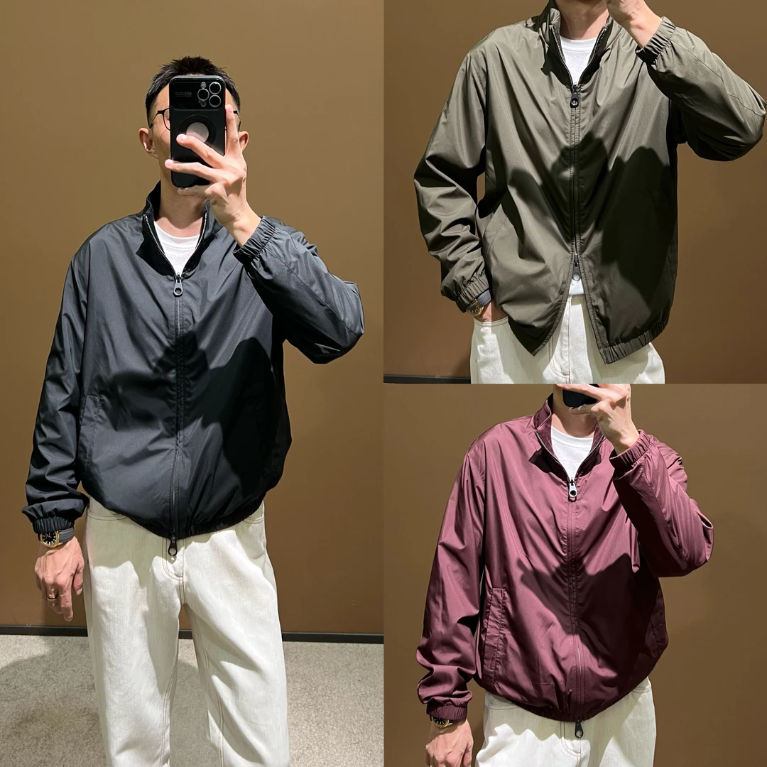 【经典意式】25秋冬 L*P绵羊毛混纺双面穿哈灵顿立领老钱风夹克外套