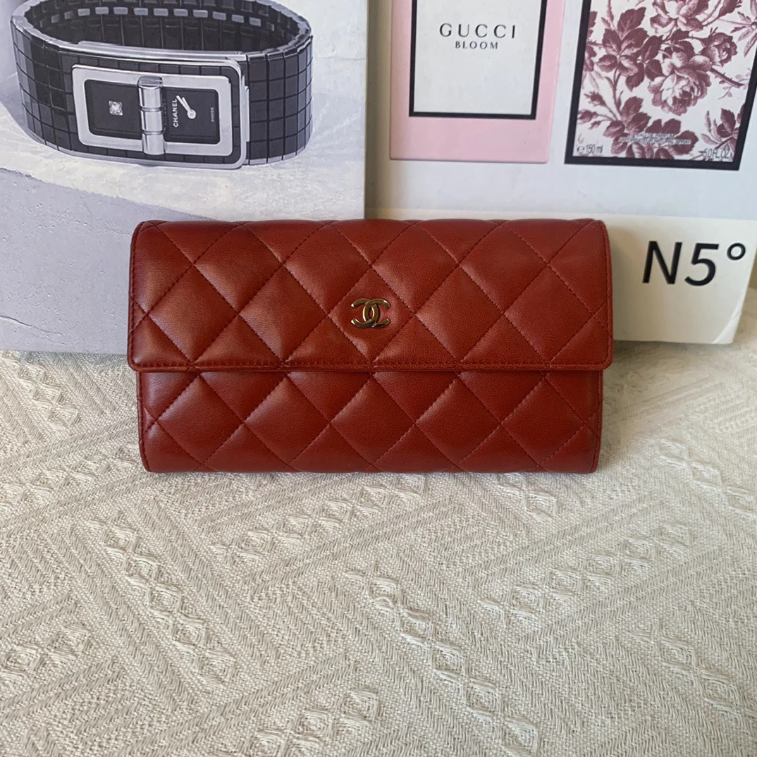95新 Chanel/香奈儿 红色长钱包