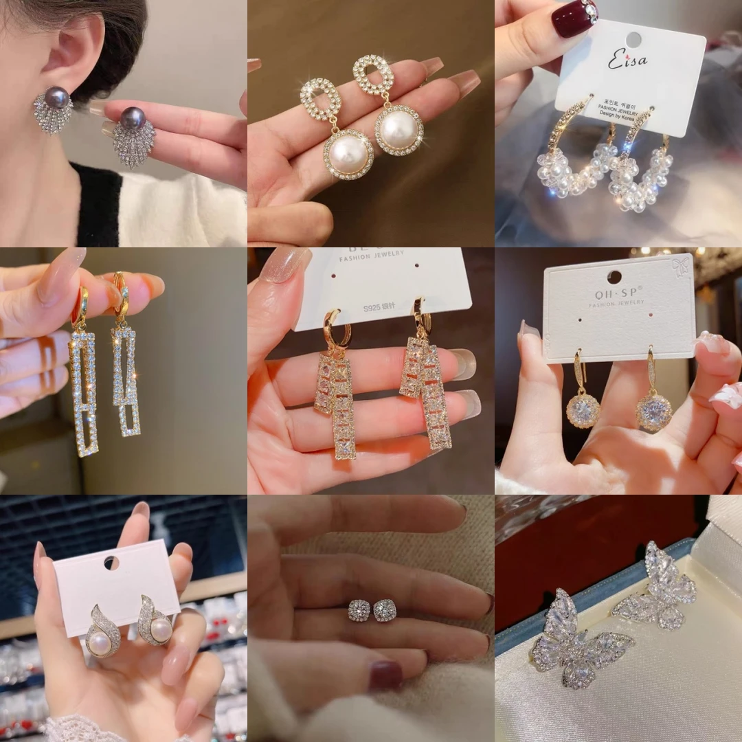 铜合金锆石耳饰 轻奢高级感流苏气质百搭时尚耳环