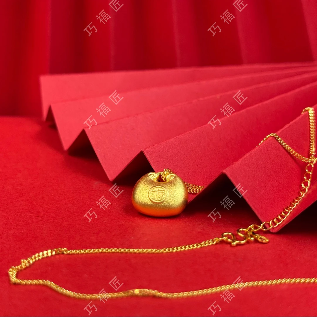 坠链均足银 胖福套链 金包了银轻奢时尚百搭女士坠链精致