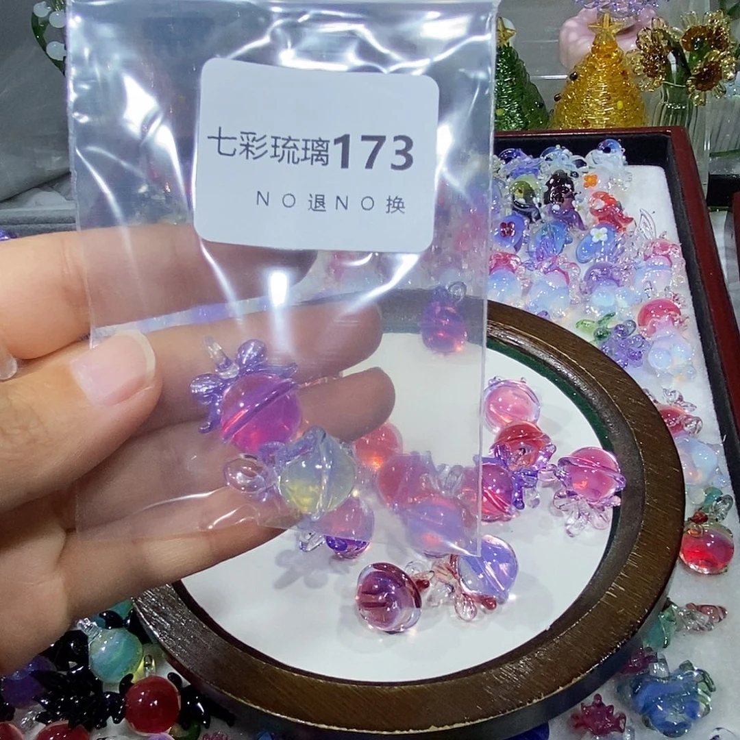 鹿***马玻璃吊坠（不含链）173铃铛两个